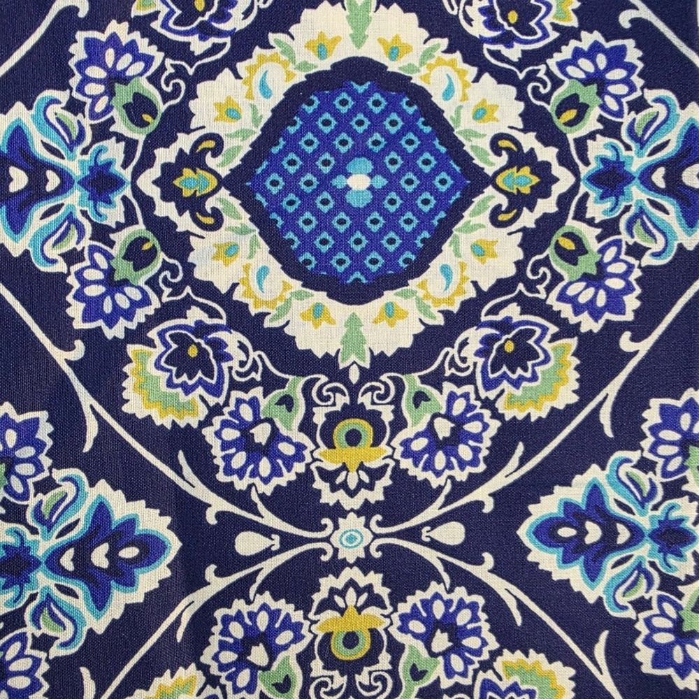 Joann Keepsake Calico Fabric Navy Blue Medallion Floral 42in W x 1.25yd L